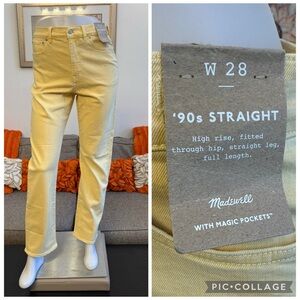 ❣️🆕Madewell The '90s Straight Jean Dandelion Yellow❣️